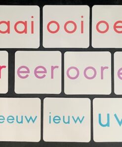 klanken flitskaarten passend bij de letters voor het leren lezen.